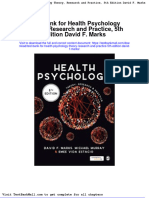 Test Bank For Health Psychology Theory Research and Practice 5th Edition David F Marks