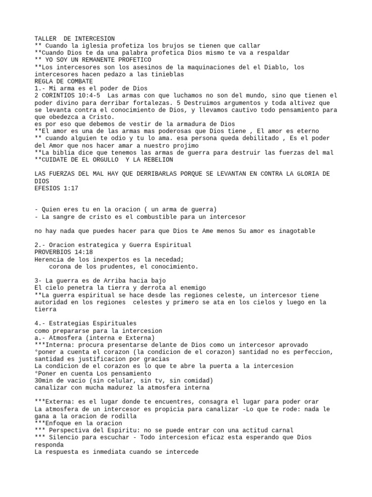 Taller de Intercesor | PDF | Oración | Intercesión