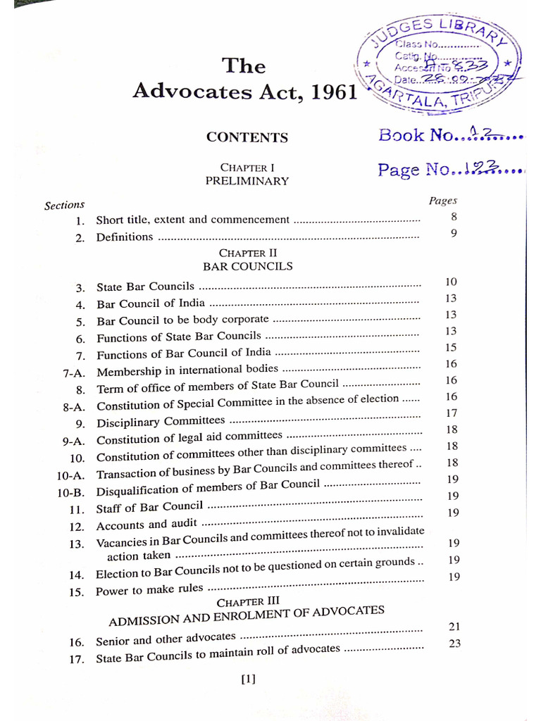 Advocates Act 1961 Pdf