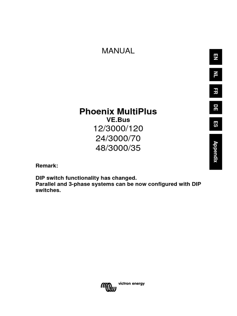 Manual - MultiPlus 3k 230V Ve - Bus Enabled - Rev 00 - FR | PDF ...