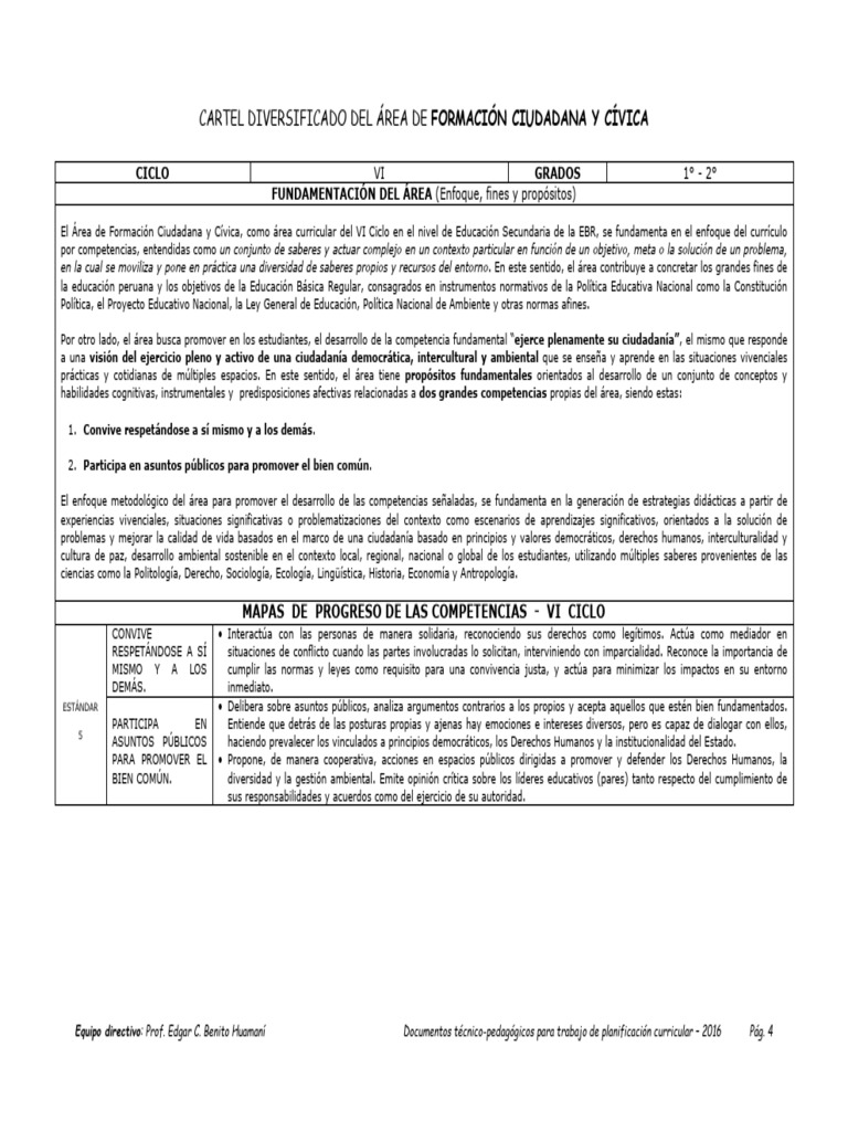 Matriz Curricular FCyC VI Ciclo (1° y 2°) | PDF | Democracia ...