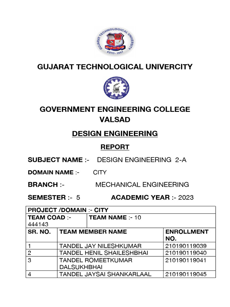 Design Engineering Project Report | PDF | Technology & Engineering
