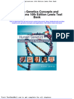 Human Genetics Concepts and Applications 10th Edition Lewis Test Bank