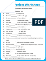 Present Perfect Worksheet