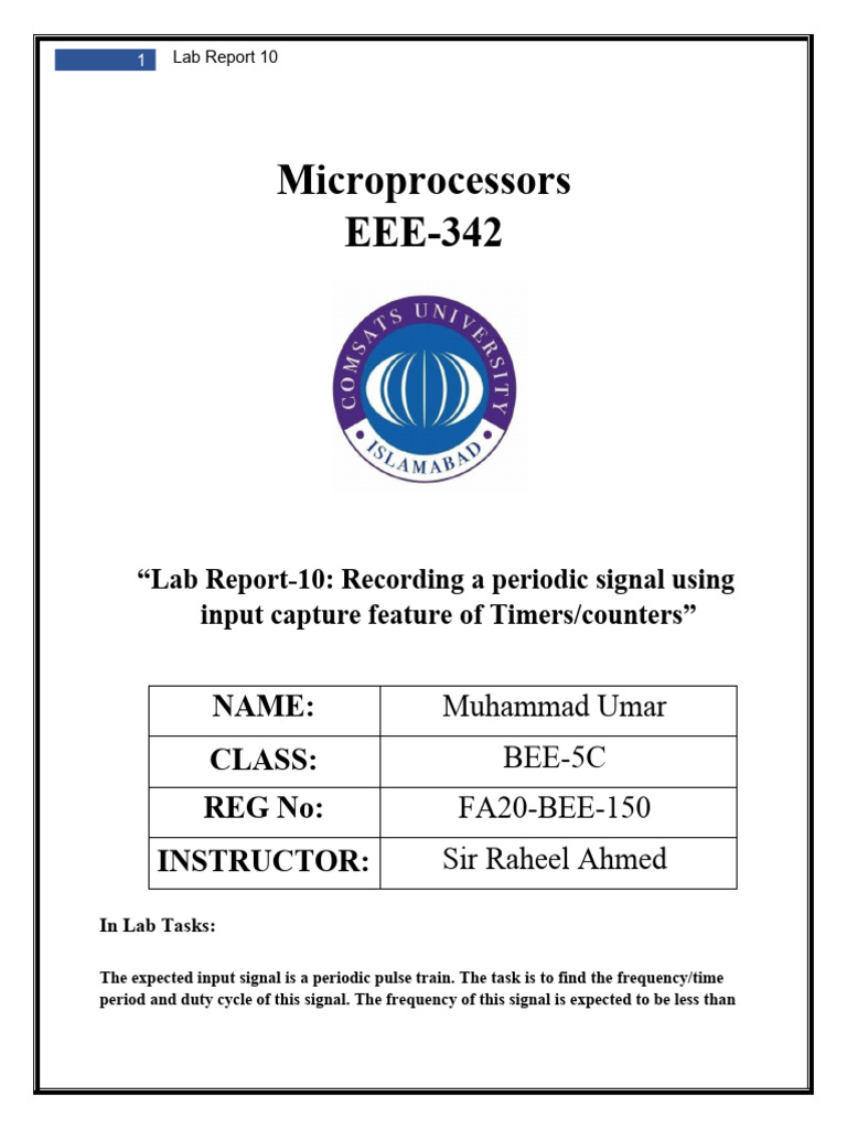 Microprocessor Timer Lab | PDF | Electrical Engineering | Software ...