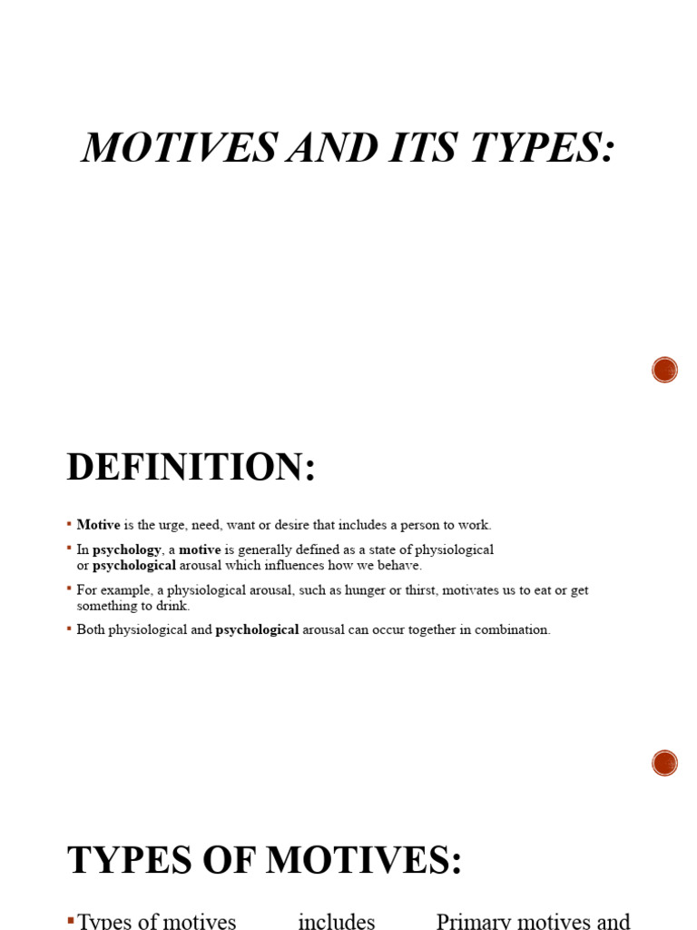 Understanding Motives in Psychology | PDF | Motivation | Motivational