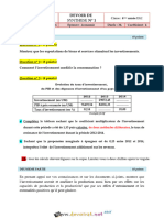 Devoir de Synthèse N°1 - Economie - Bac Economie & Gestion (2015-2016) MR Souissi