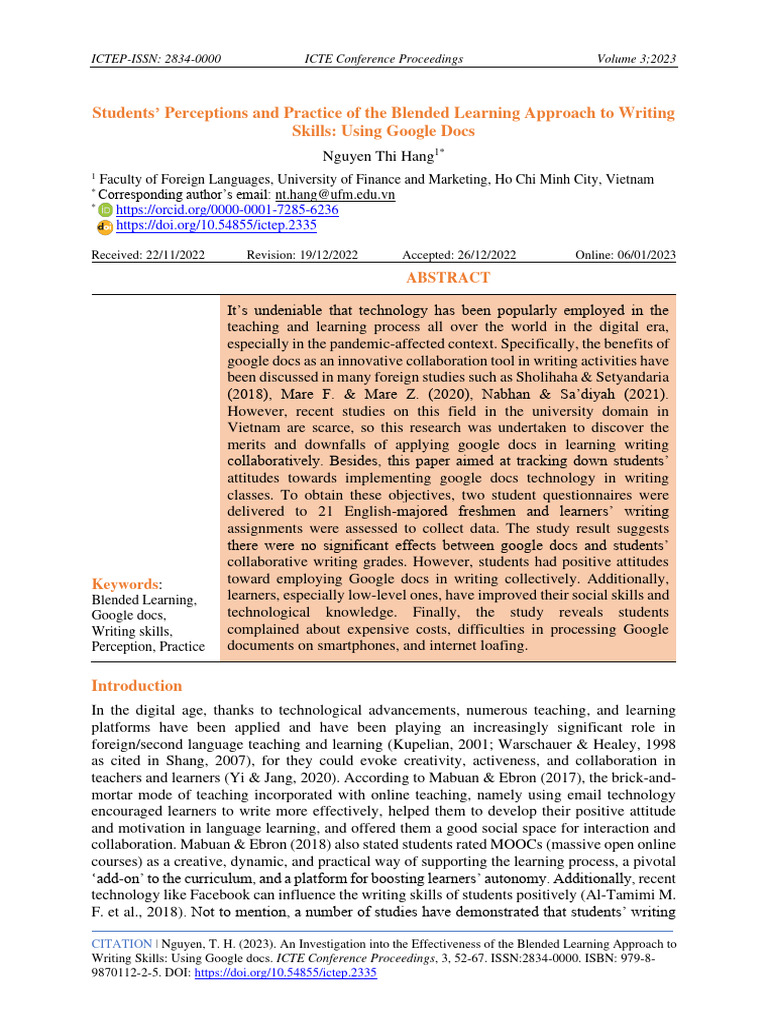 Students Perceptions and Practice of The Blended | PDF | Learning ...