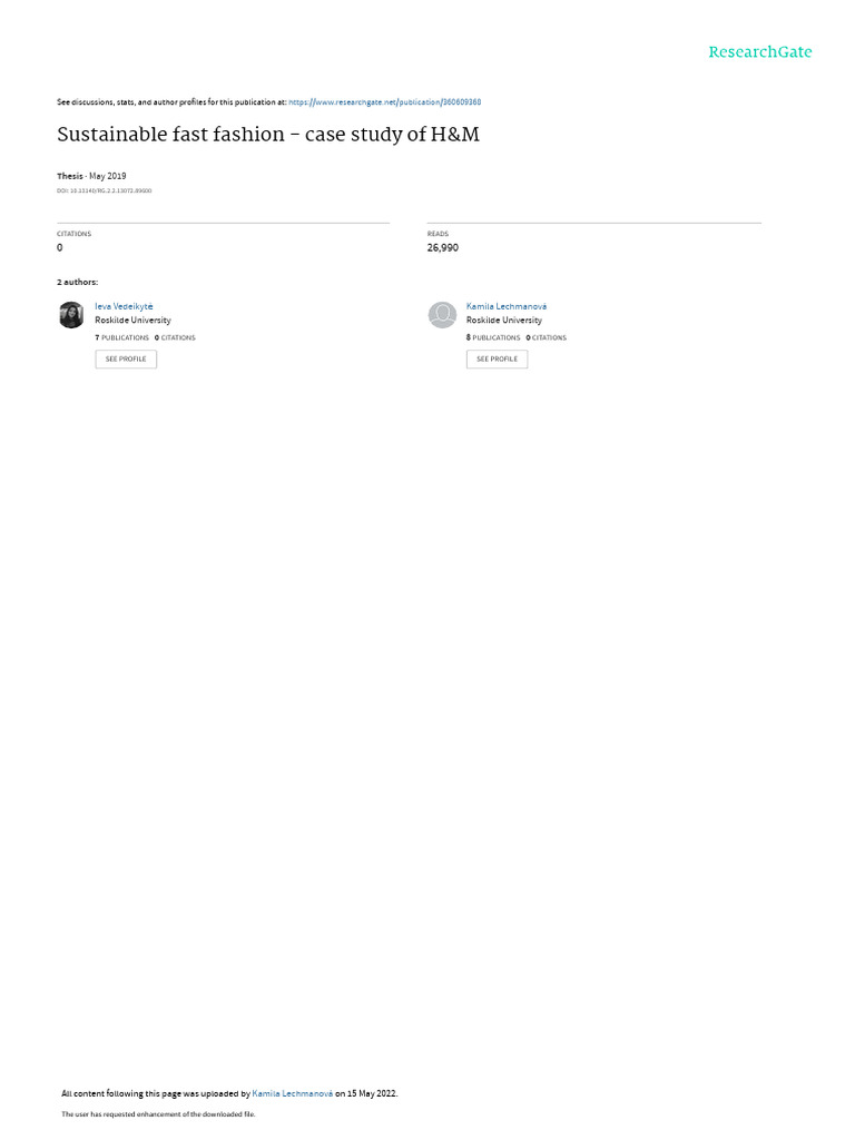 Sustainable Fast Fashion Pdf Sustainability Corporate Social