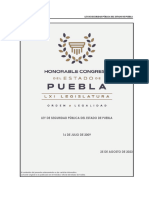 Ley de Seguridad de Publica Del Estado de Puebla 25 08 2023