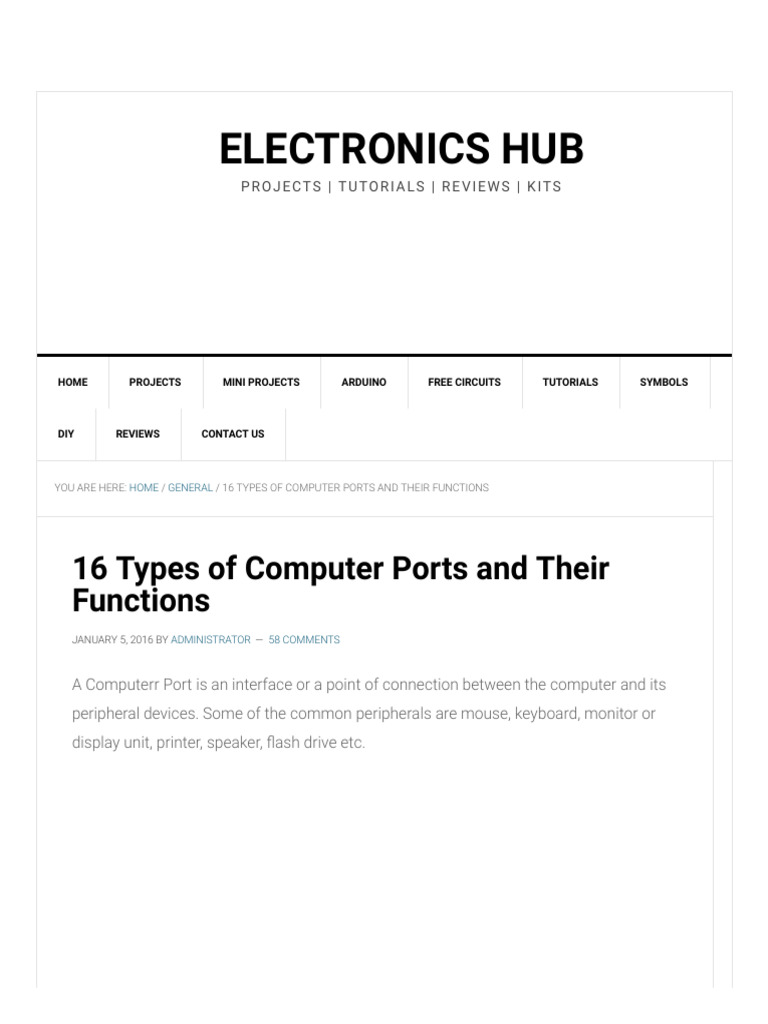 Types of Computer Ports Explained | PDF | Usb | Video