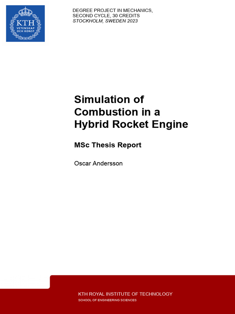 Hybrid Rocket Engine Combustion Simulation | PDF | Rocket Propellant ...