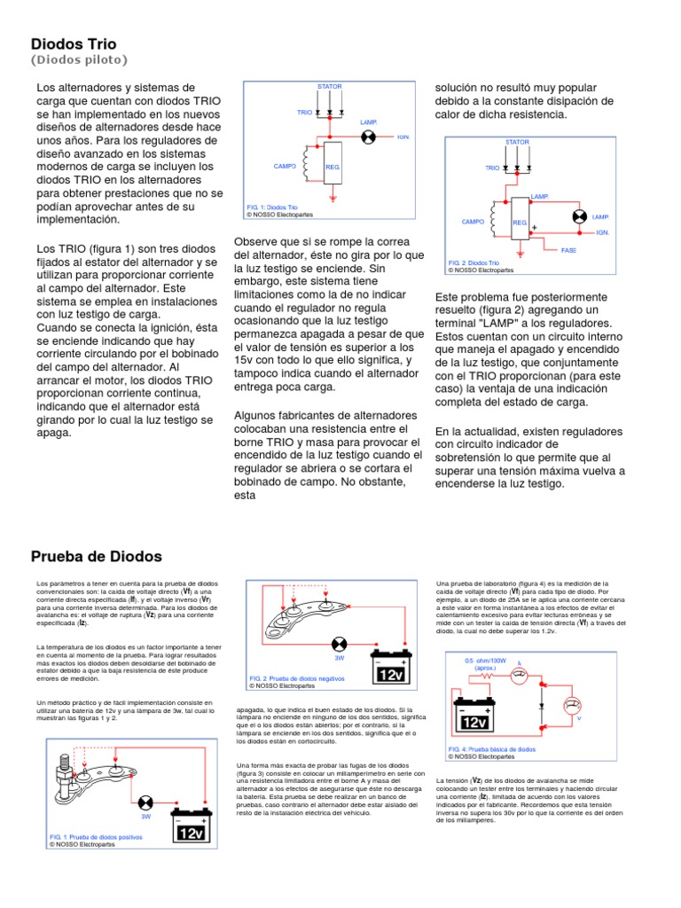Funcionamiento y Prueba de Diodos TRIO | PDF | Diodo | Corriente eléctrica