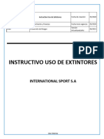 Instructivo de Extintores International Sport Sa