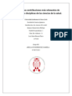 Reporte de Las Contribuciones Más Relevantes de Cada Una de Las Disciplinas de Las Ciencias de La Salud