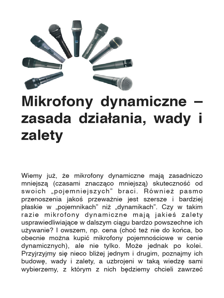 Mikrofony Dynamiczne | PDF