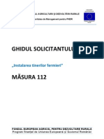 GHIDUL SOLICITANTULUI Pentru Masura 112 - Varianta FINALA Mai 2011
