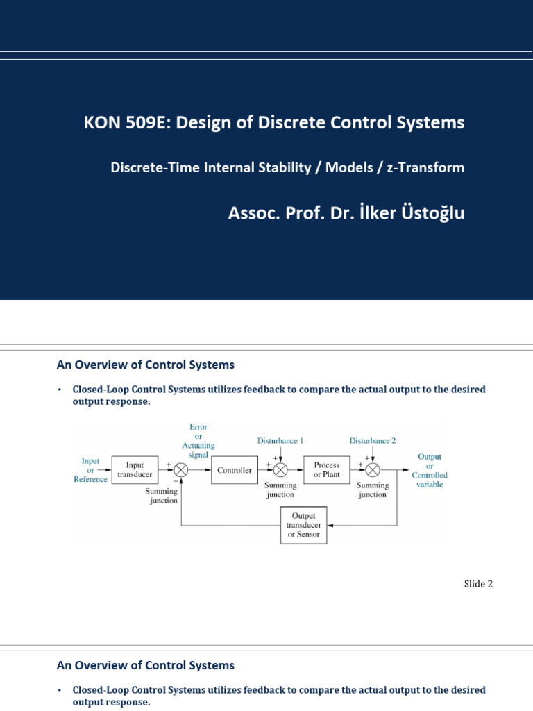 Discrete Control Systems Overview | PDF | Discrete Time And Continuous ...