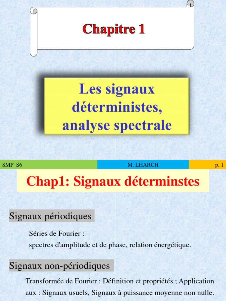 Analyse des Signaux et Transformée de Fourier | PDF | Transformation de ...