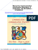 Solution Manual For Communication and Communication Disorders A Clinical Introduction 4 e 4th Edition 0132658127