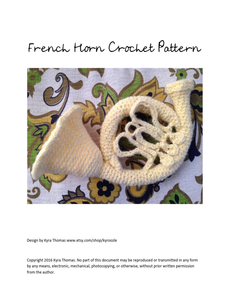 French Horn Crochet Pattern Download Free PDF Crochet French Horn
