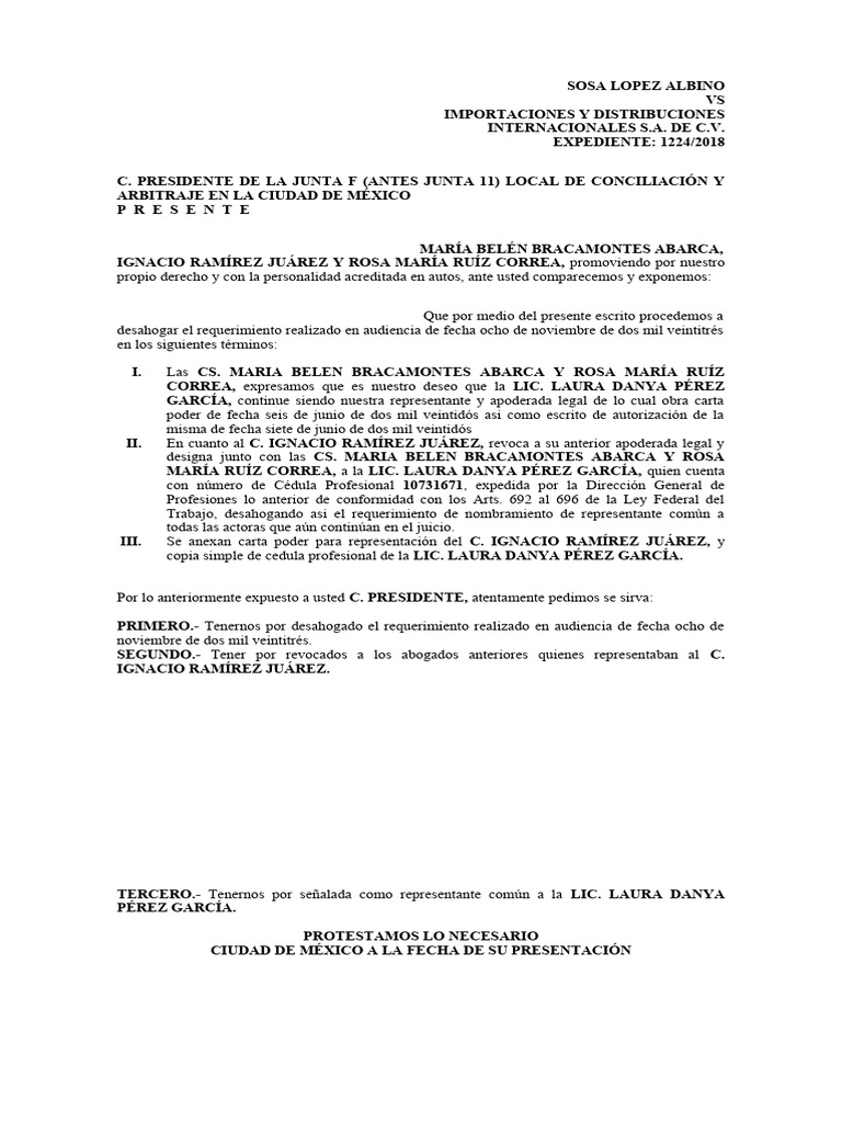 Nombramiento de Apoderada Legal | PDF | Derecho