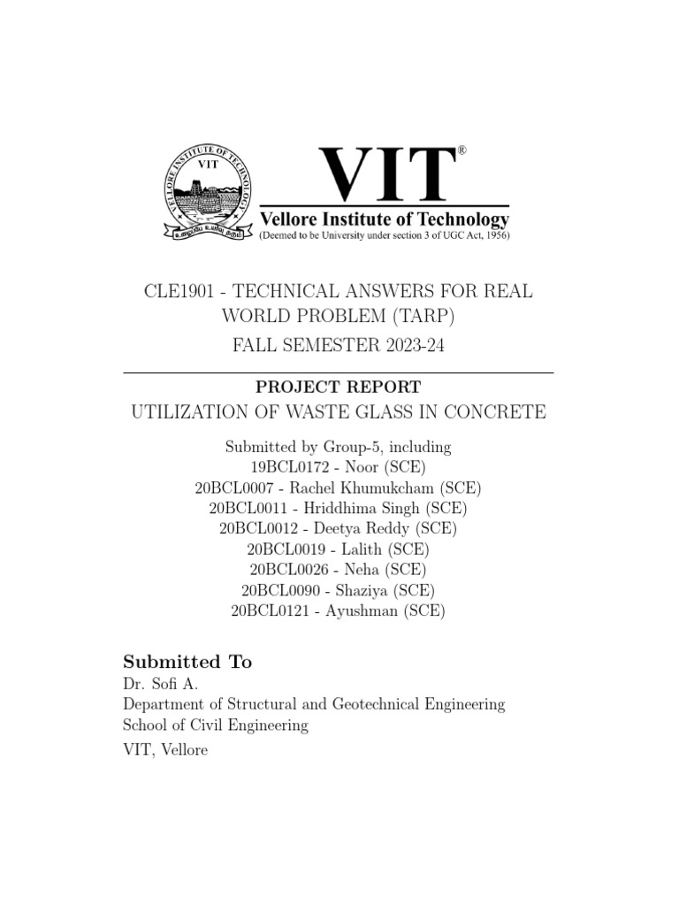 Tarp Project Report PDF Concrete Cement