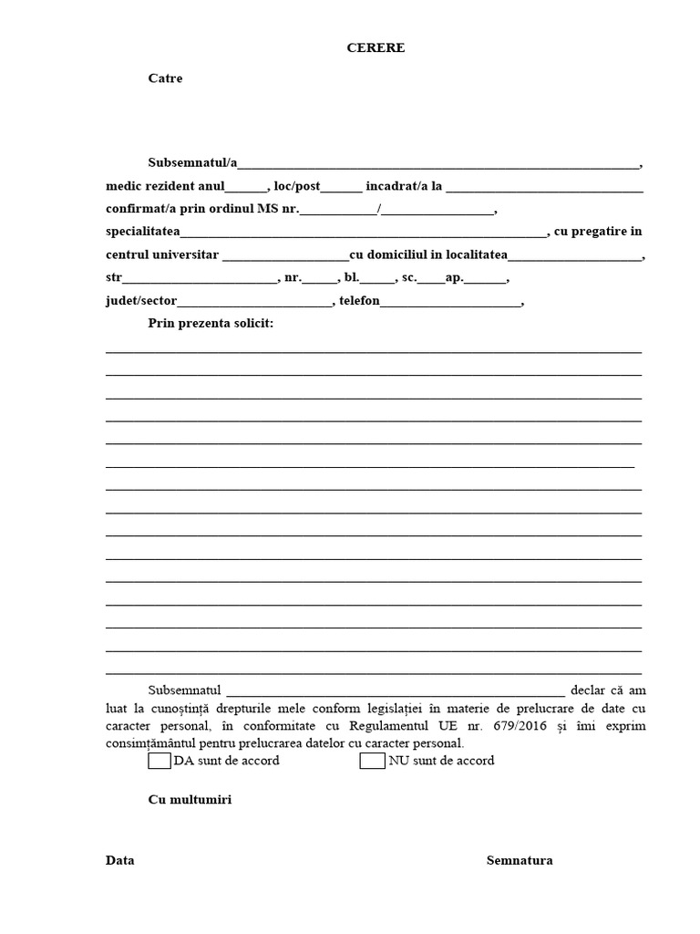 Model Cerere | PDF
