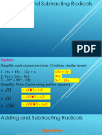 Adding and Subtracting Radicals