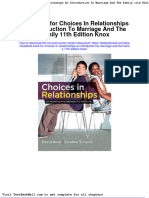 Test Bank For Choices in Relationships An Introduction To Marriage and The Family 11th Edition Knox