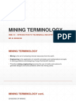 Mining Terminology