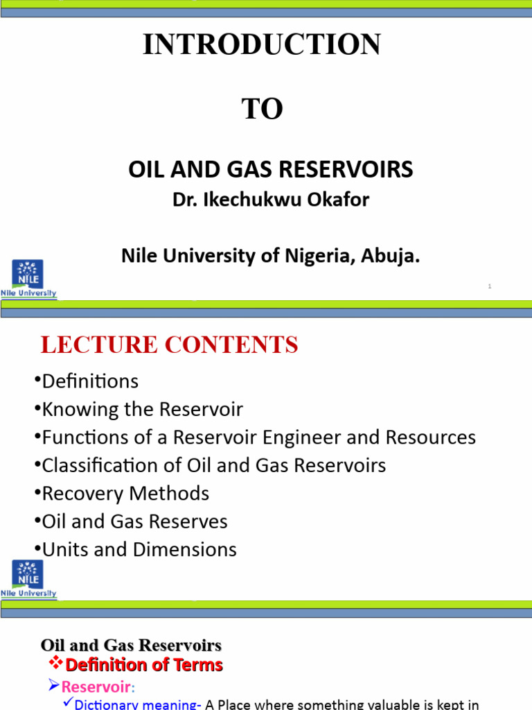 Introduction To Reservoir NU | PDF | Petroleum Reservoir | Permeability ...