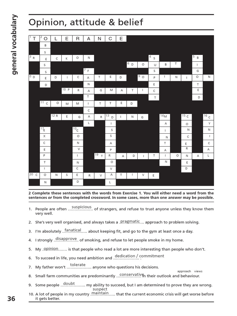 Vocabulary Exercises Opposites And Context Pdf