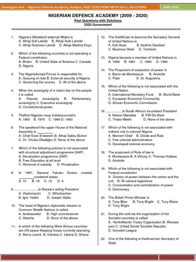 100 CURRENT AFFAIRS QUESTIONS AND ANSWERS IN NIGERIA PDF DOWNLOAD 2020 visual data 4