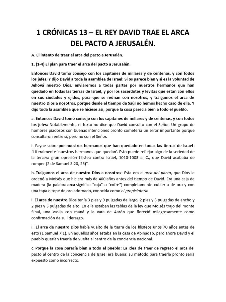 David y el Arca en Jerusalén | PDF | Arca de la Alianza | David