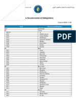 Liste Gouvernorats Et Délégations