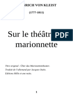 Kleist - Sur Le Théâtre de Marionnettes