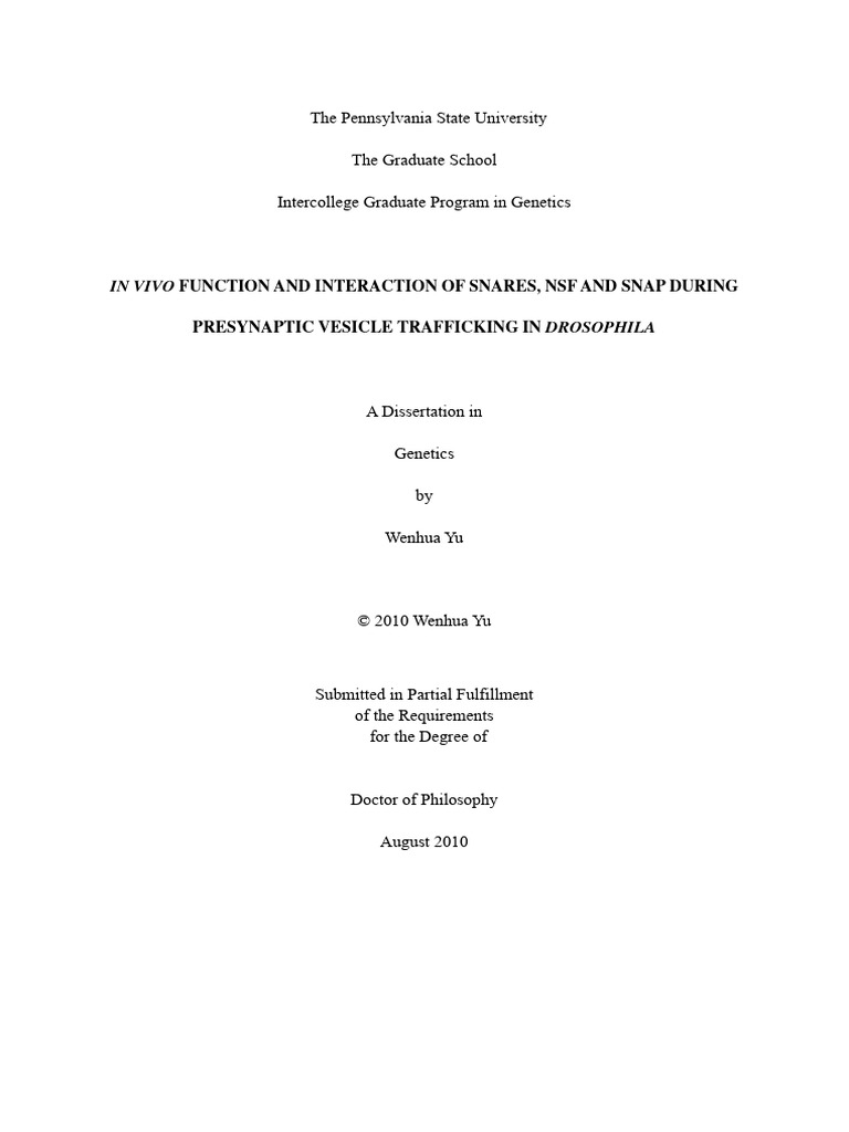In Vivo Function and Interaction of Snares, NSF and Snap During | PDF ...