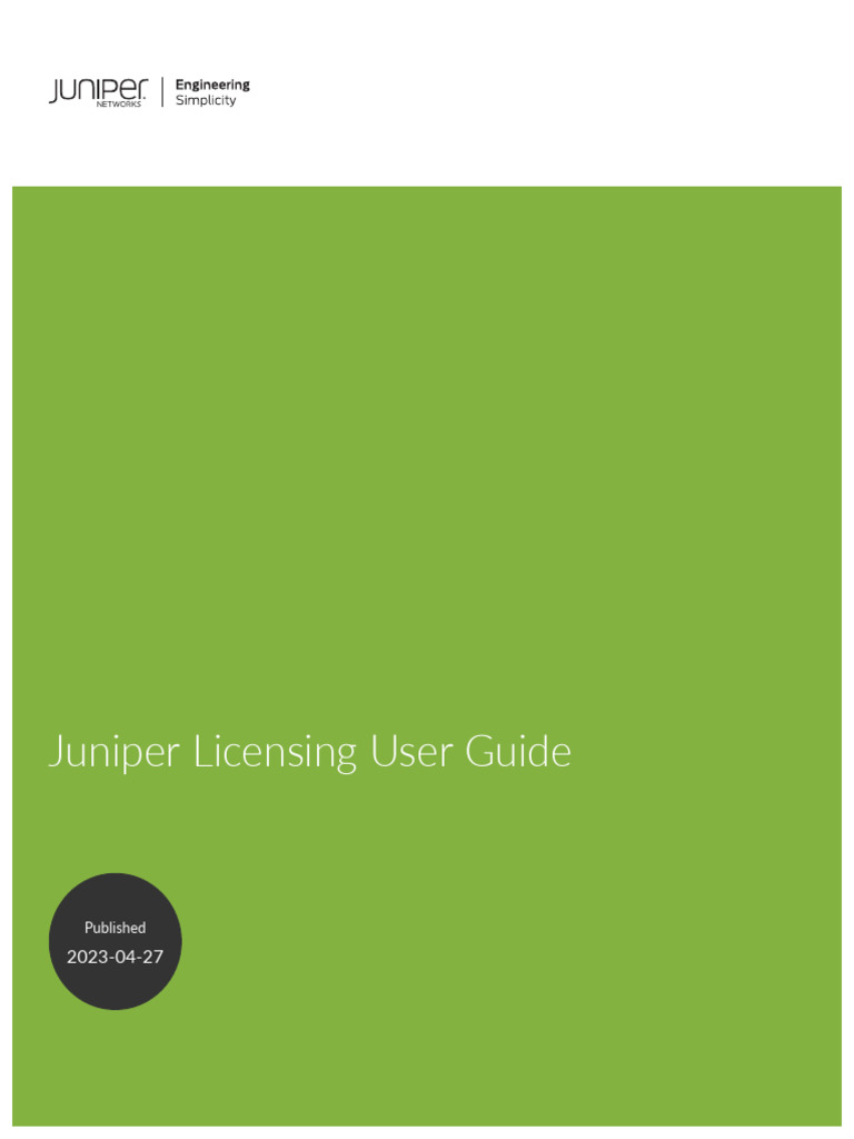 Juniper Licensing User Guide JuniperLicensingUserGuide Download