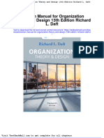 Solution Manual For Organization Theory and Design 13th Edition Richard L Daft 2
