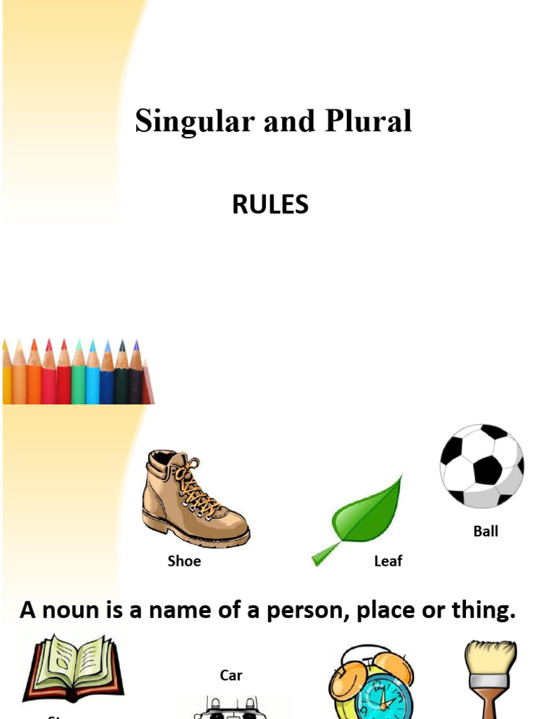 PluralsSingular and Plural NounsWith More examplesFRAN2023 PDF