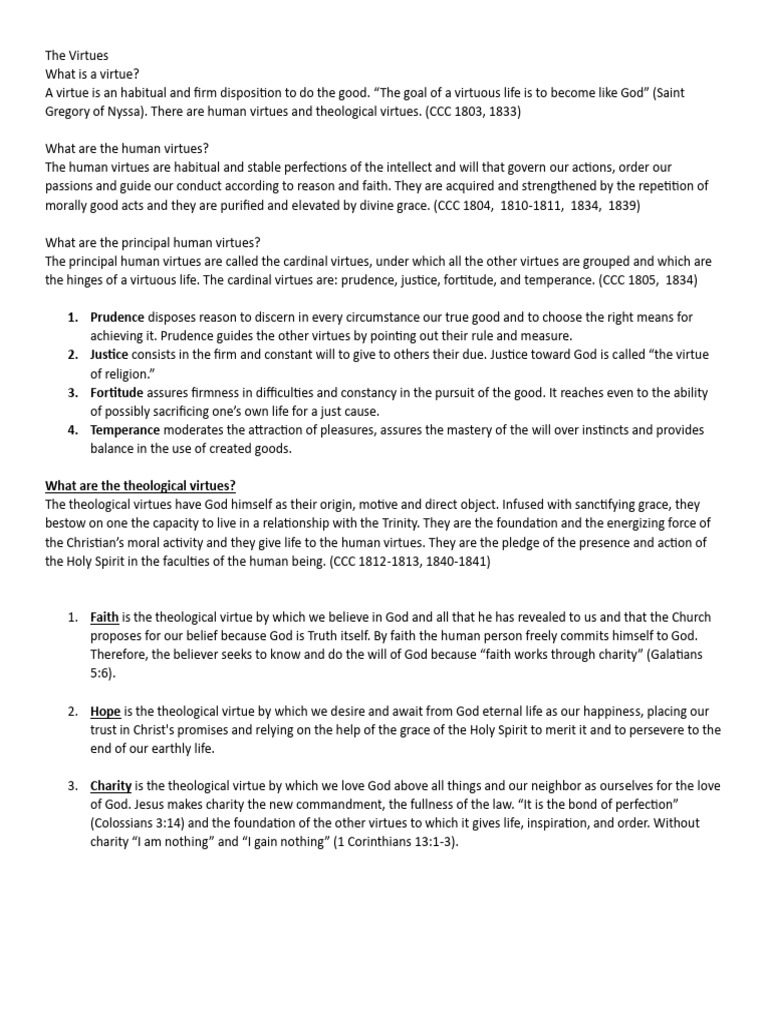 The Virtues | PDF | Virtue | Jesus