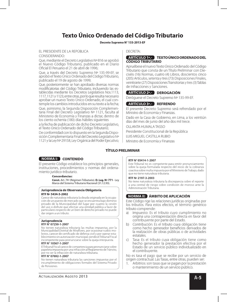 Actualización del Código Tributario 2024 | PDF | Pagos | Esfera pública