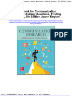 Test Bank For Communication Research Asking Questions Finding Answers 5th Edition Joann Keyton
