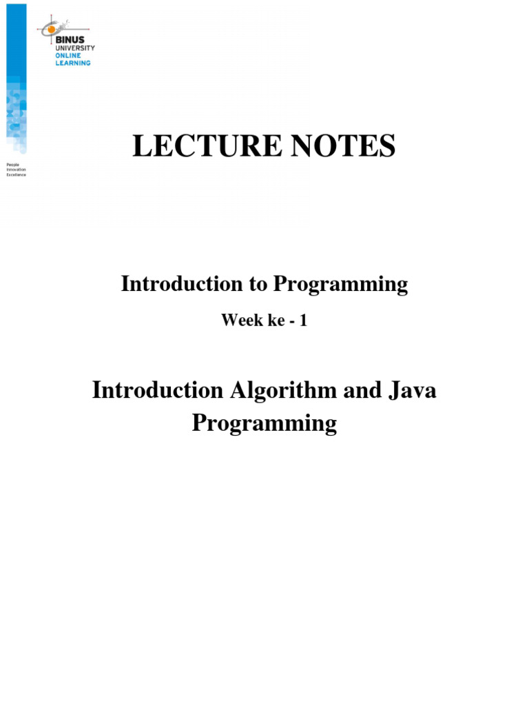 Introduction To Programming | PDF