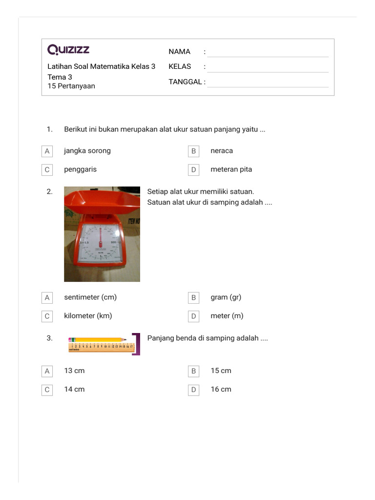 Latihan Soal Matematika Kelas 3 Tema 3 | PDF | Metode & Bahan Ajar