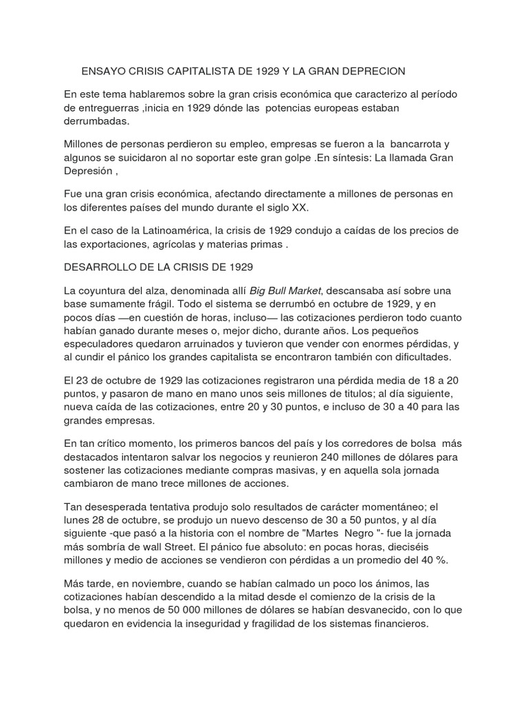 Crisis Capitalista Descargar Gratis Pdf Gran Depresion Economias