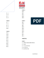 PET Practice Test 1 Answer Key