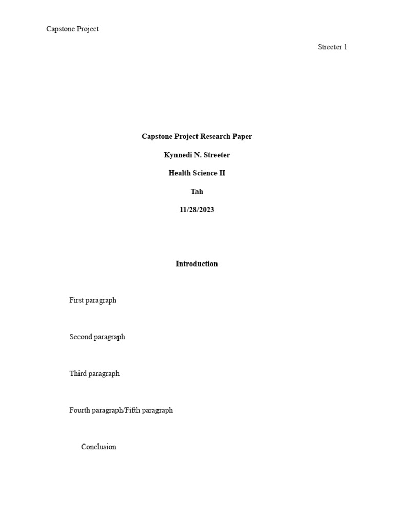 Capstone Project Research Paper PDF Neurology Clinical Medicine