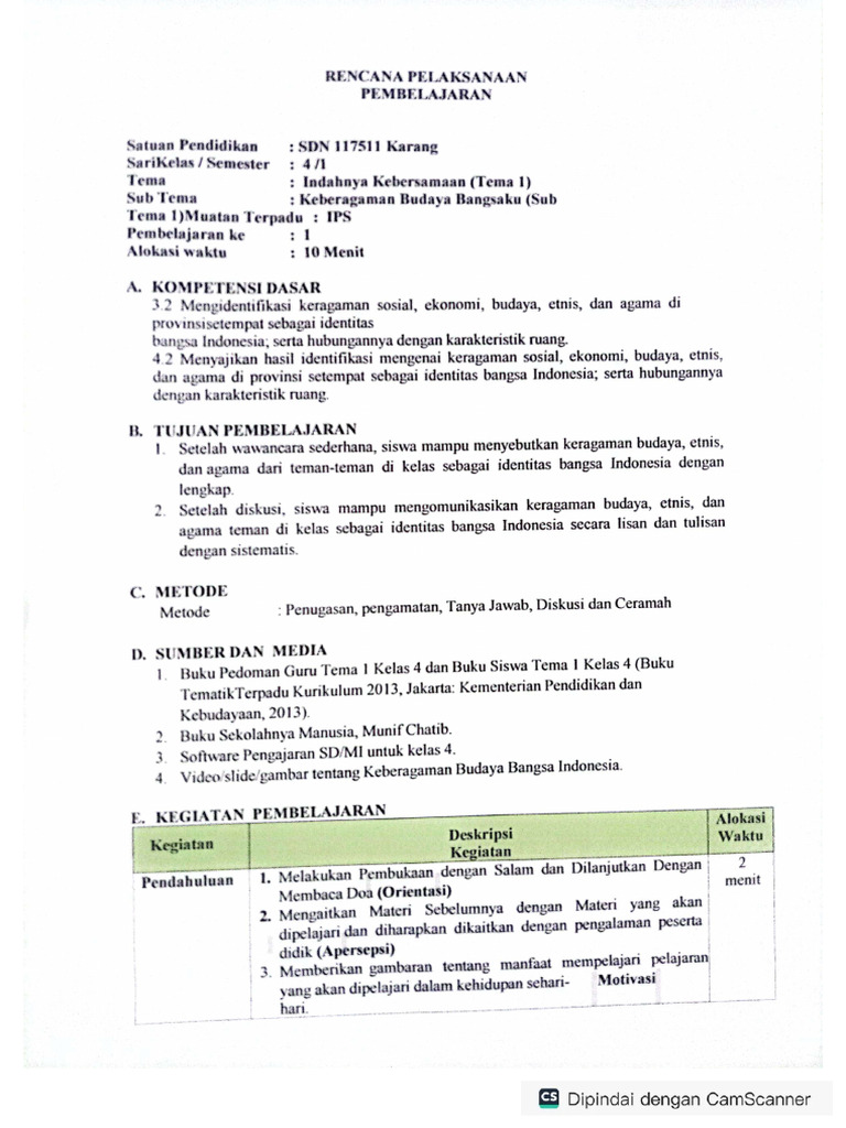 RPP Siklus 1 PKP | PDF